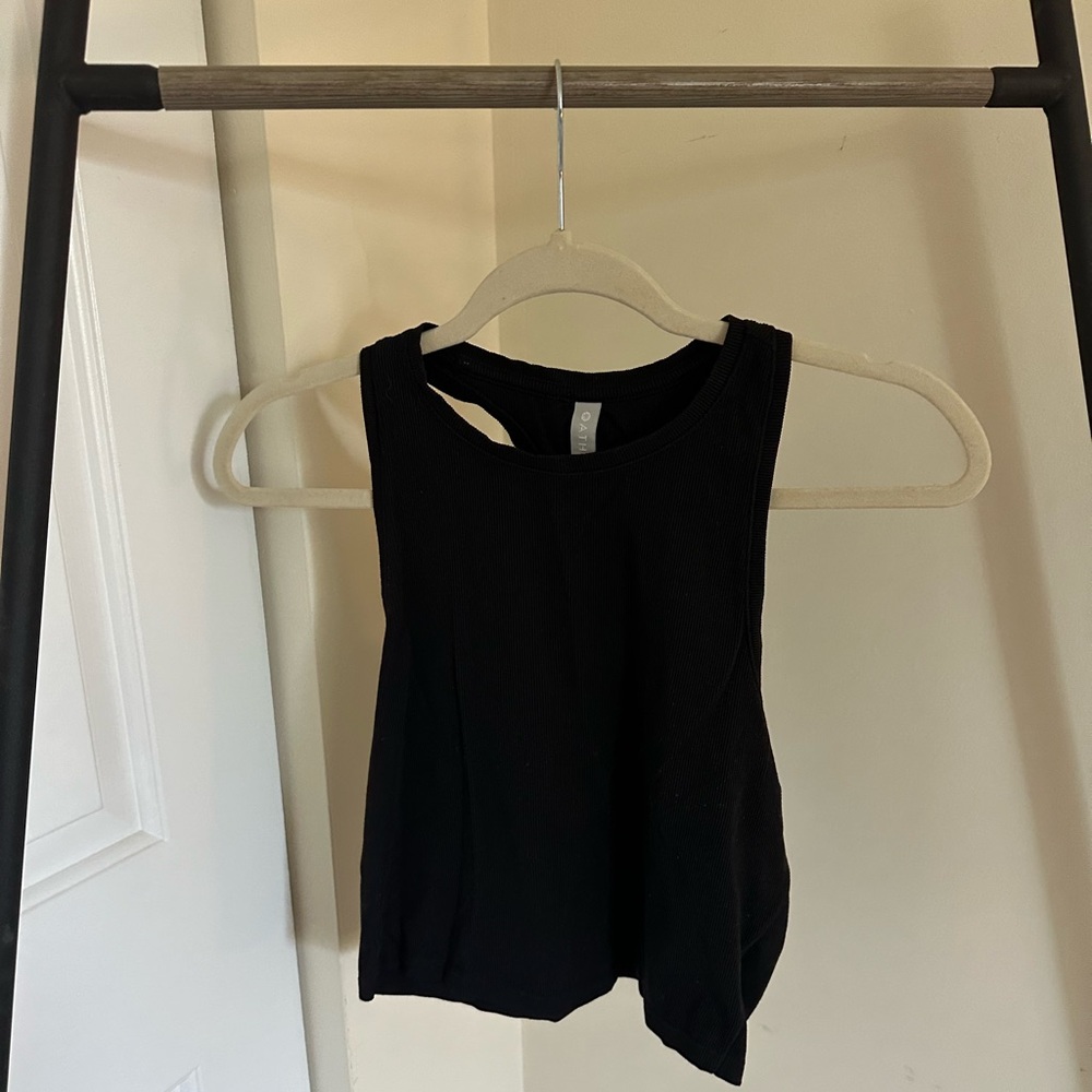 Athleta S Ribbed Crop Workout Top